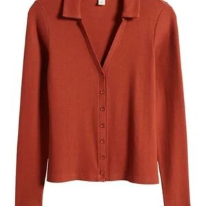 Treasure & Bond Women's Rust Button-Down Shirt